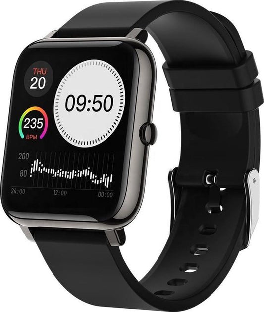 MAOO AMPLIFY Smartwatch - Inkl. Bildschirmschutz - Herzfrequenz, Blutdruck, Blutsättigung, Schlaf, Entfernung - Schrittzähler - Smartwatch Männer - Smartwatch Frauen - Uhr - Weihnachtsgeschenk - Schwarz