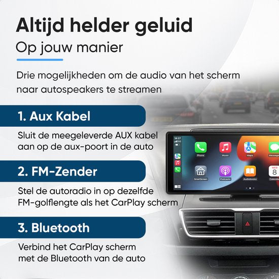 CarMe CarPlay Bildschirm - 10 Zoll - Apple CarPlay & Android Auto (Wireless) - Touchscreen - Navigationssystem