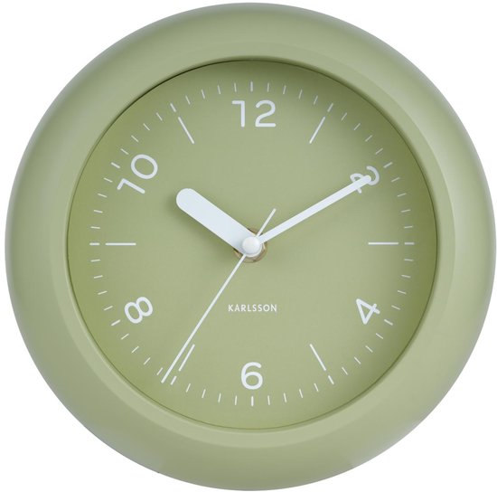 Karlsson Wanduhr Slope – Teegrün – Ø 20 cm – Wanduhr im skandinavischen Stil