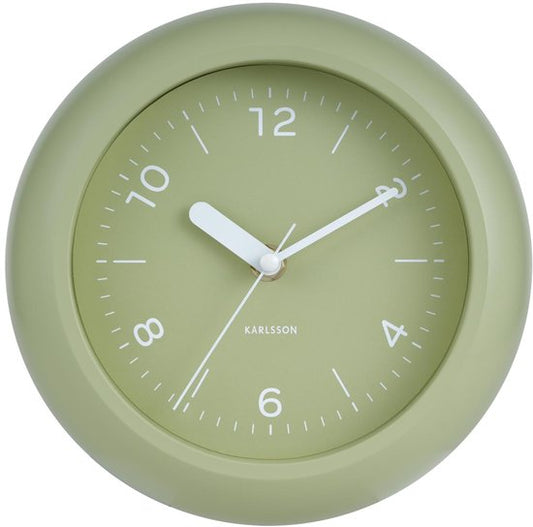 Karlsson Wanduhr Slope – Teegrün – Ø 20 cm – Wanduhr im skandinavischen Stil
