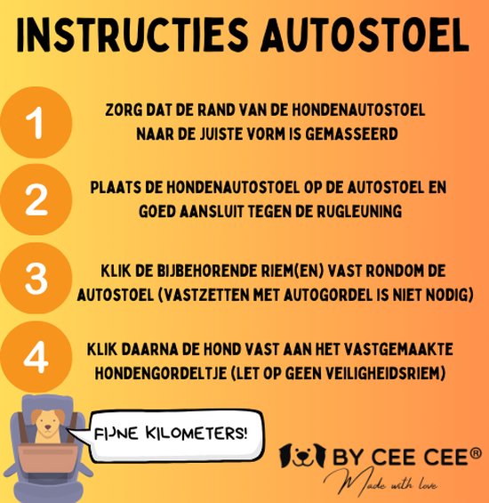 By Cee Cee Luxury Dog Basket Car - Hundeautositz - weich und stilvoll - Hundesitz - mit Sicherheitsgurt - dunkelgrauer Autositz