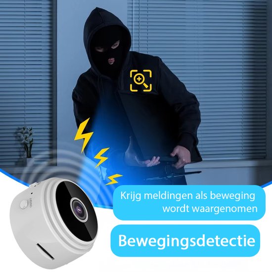 Tech Essentials Mini Hidden Spy Camera - 1080P - Mit WiFi APP - Micro Secret Security Camera - Indoor - Spy - Eavesdropping - Weiß