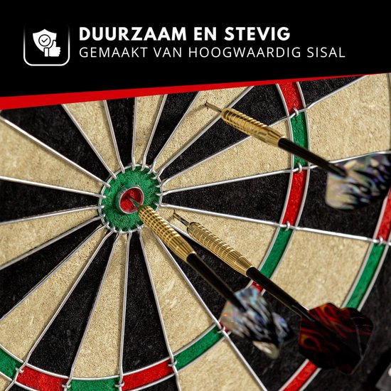 Fitby Dartboard - Dartboard Set - Darts - Dartscheibe - Darts - Inklusive Zubehör - Sisal - Flights Darts - Shafts Darts - Professional