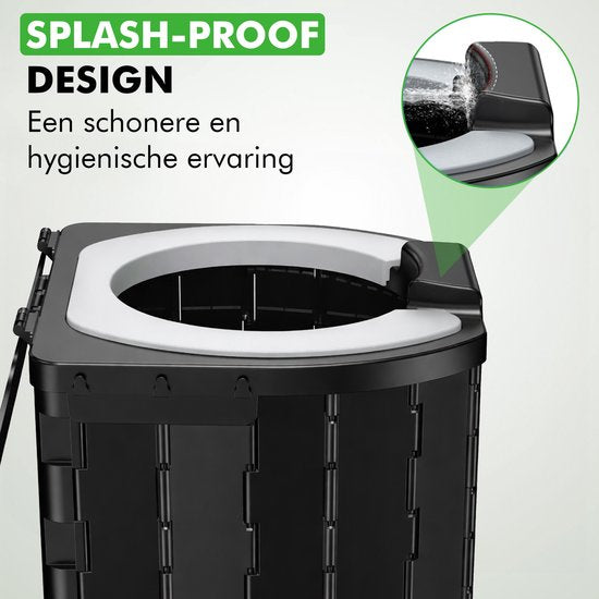 Travelhawk Campingtoilette - Toiletteneimer - Tragbar & faltbar - Inklusive 12 biologisch abbaubaren Beuteln und 10 Absorptionsbeuteln - Ideal für Camping, Festivals & im Freien
