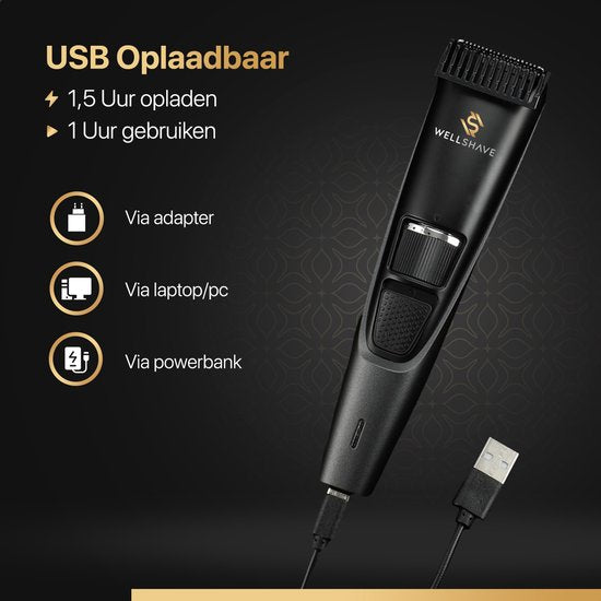 Wellshave Barttrimmer Men Perfection - Trimmer für Männer - Trimmer Bart und Körper - Haartrimmer Männer
