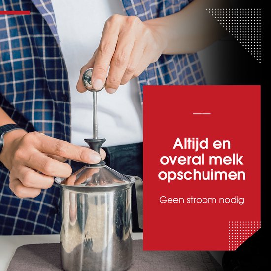 HGMD Milchaufschäumer, manuell – 400 ml – Edelstahl – Milchaufschäumer – Milchkännchen – Barista – spülmaschinenfest