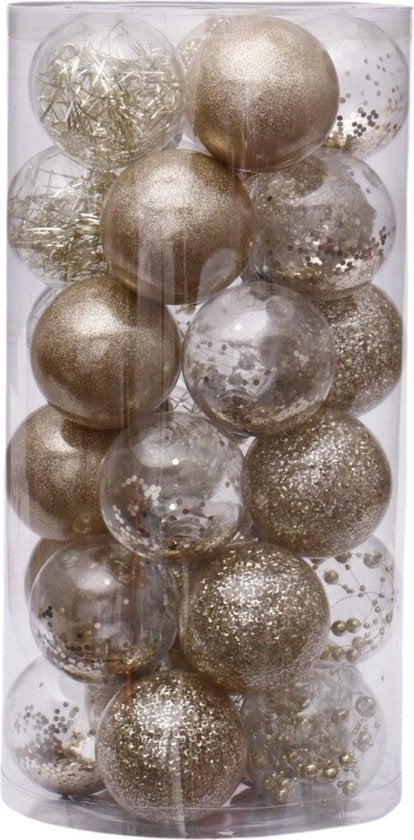 Deluxe Weihnachtskugel-Set gold - 25 Stück - Kugeln Kunststoff - Kugeln gold - Dekoration - Weihnachtsdekoration