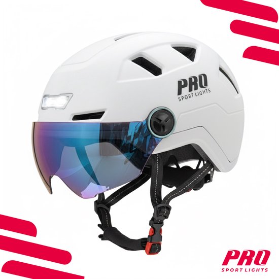 Speed Pedelec Helm mit Visier & Ohrenschützer Fahrradhelm Erwachsene - Weiß - Medium - NTA8776