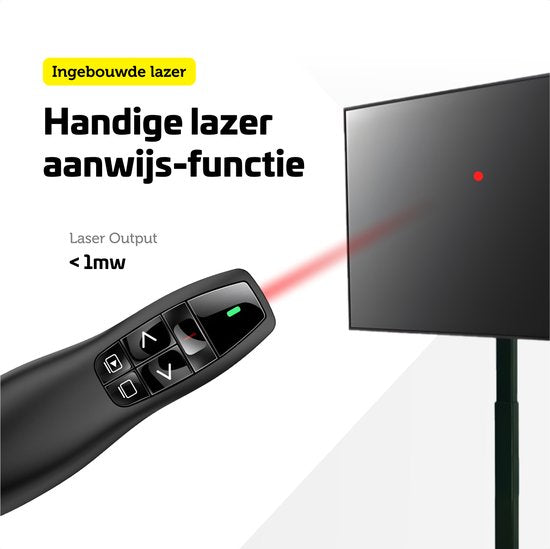 Garpex® Wireless Presenter - Präsentationsklicker - Wireless Presenter - Powerpoint-Fernbedienung - Laserpointer - Wireless
