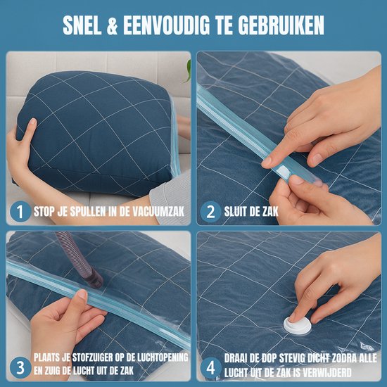 Travelly® Vakuumbeutel & Reisebeutel Set - Aufbewahrung von Kleidung & Reisen - Luftdicht - Wiederverwendbar - Platzsparend - 2er Set - Transparent
