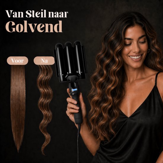 Vaive Waffeleisen 32 mm - Beach Waves - Wellen-Lockenstab - Lockenstab - Waver - Keramikbeschichtung