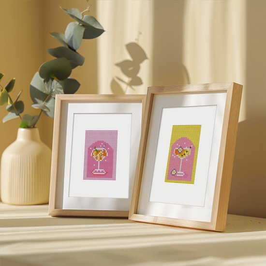 Rubye® Mini Diamantbilder - 2 Stück - Erwachsene - Diamantbilder Kinder - Set - Cocktails - 15x20cm
