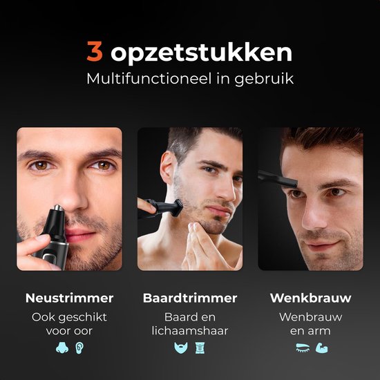 Skoov 3-in-1-Nasentrimmer - Nase, Ohren und Augenbrauen - Für Männer und Frauen - Nasenhaartrimmer - Wiederaufladbar