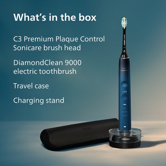 Philips Sonicare DiamondClean - Elektrische Zahnbürste - Aquamarin/Schwarz - Reiseetui - HX9911/88