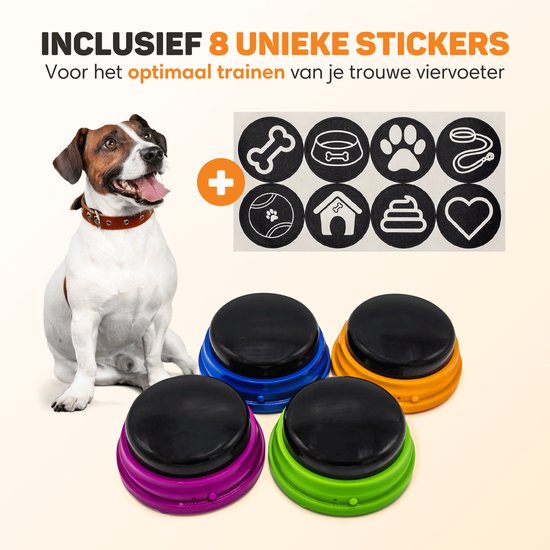 Vulpes Goods® Pets - PRO Sprechende Knöpfe für Hunde - Dogbuttons - Lassen Sie Ihr Haustier sprechen - Hundespielzeug - Hundetraining - Inklusive Trainingsaufkleber