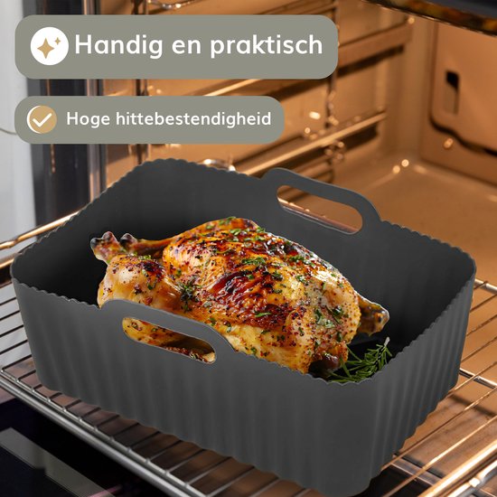 Airfryer Tabletts Silikon - 2 Stück - Heißluftfritteuse - Zubehör - Backpapier - Geeignet für XXL Philips, Ninja, Inventum - Korb - Sicheres Material - Luft