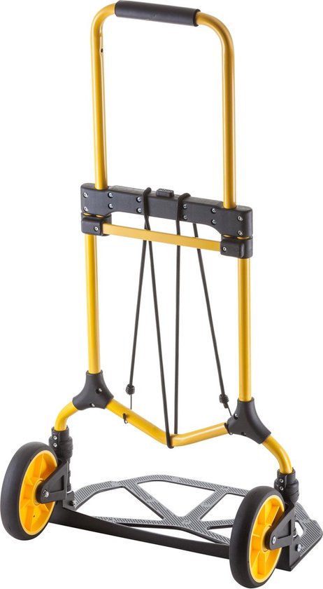 Stanley Faltbarer Trolley FT582 - Tragfähigkeit bis zu 90KG - Transportwagen - 50 x 45 x 98 CM - Leichtes Aluminium - Schwarz/Gelb