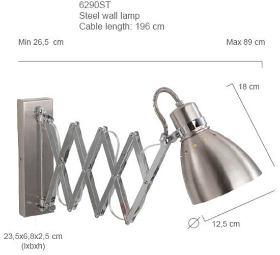 Wandleuchte Steinhauer Spring - Stahl