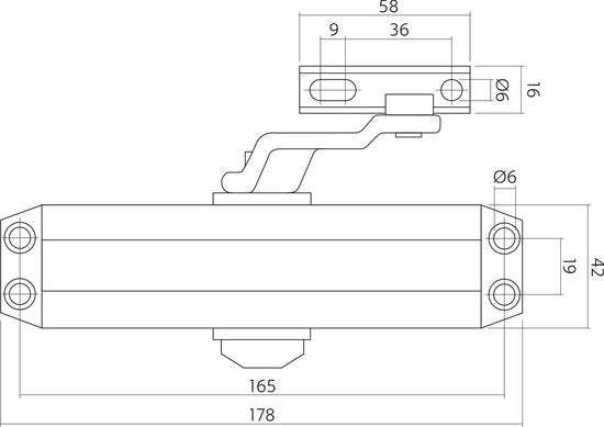 Intersteel Türschließer mit Gestänge DR 122 schwarz