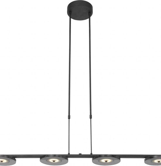 Steinhauer - Pendelleuchte - Turound - schwarz - Glas Metall - Designleuchte - LED - 3512ZW