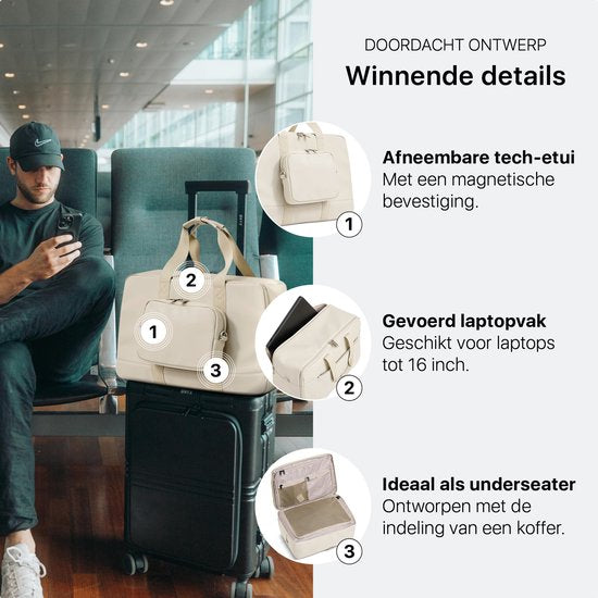 ONYX Underseater - Seesack 28L - Luxus Reisetasche Handgepäck - Geeignet für Frauen und Männer - Wochenendtasche Elfenbeinweiß