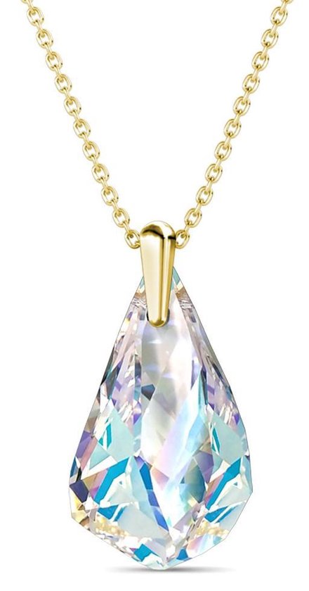 Yolora Damenhalskette mit Kalpa Camaka Kristallanhänger - Farbe Gold - 18K Gelbgold vergoldet - Damenhalskette Gold - Schmuck - Halskette - Luxuriöse Geschenkbox - Geschenkbox - Exklusive Geschenkbox - Schöne Geschenkverpackung