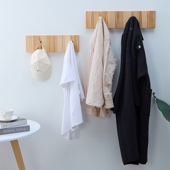Urban State Wandgarderobe - Garderobenständer hängend - Eschenholz - 8 Haken - Piano Garderobe - Garderobenständer - handgefertigt