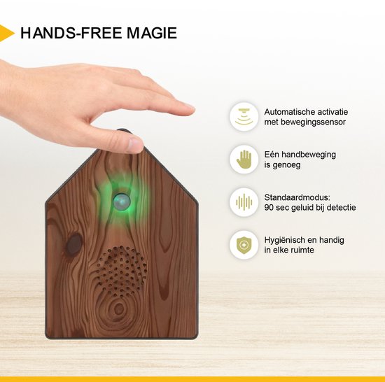 UPLY Vogelhaus mit Sound - Vogelhaus mit Sensor - 5 Naturgeräusche für Toilette/WC - Bewegungsmelder - Schalterbox - Geschenk - Inkl.