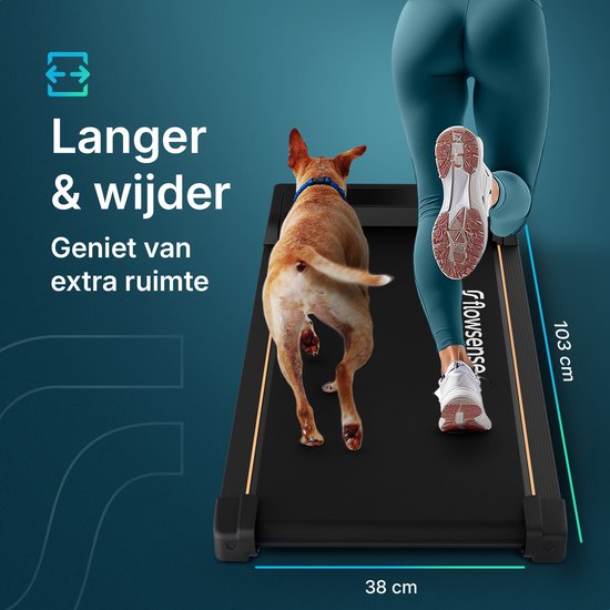 Flowsense Laufband (1-6 km/h) Walking Pad - Für Zuhause - Elektrisch - Fitness