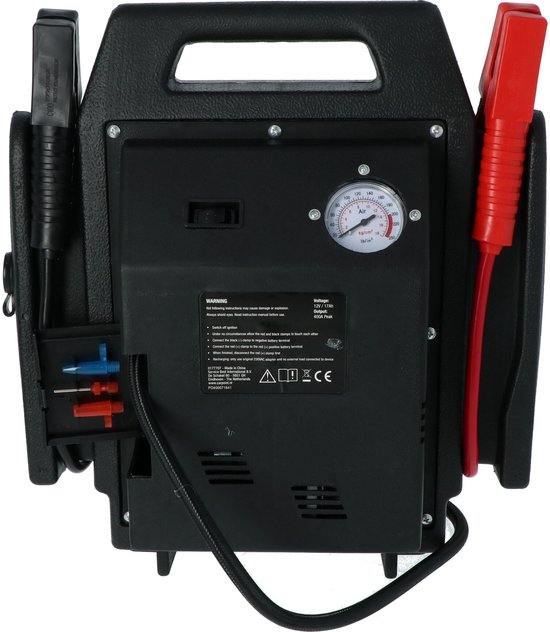Carpoint Jumpstarter - 12 Volt - Mit Luftkompressor - Spitzenleistung 400A - Aufladen mit 230 Volt oder 12 Volt Adapter - Maximaler Kompressordruck 18 BAR/260 PSI - Eingebaute LED Beleuchtung - Abmessungen 365x345x175mm