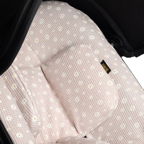 Ukje-Sitzkissen, passend für den Nuna Leaf-Wippstuhl – Sitzkissen für einen weichen Sitzkomfort – Perfekte Passform – Leicht waschbar – Weiche Baumwolle – Rosa Waffelstoff