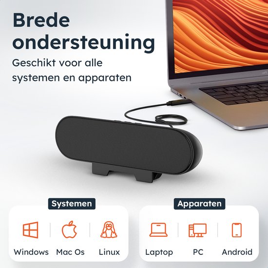 Soundbar PC - Leistungsstarker Sound - Kabellos - Für Gaming - Partybox - Mini-Soundbar - Lautsprecher für PC - 10 Watt - Skoov
