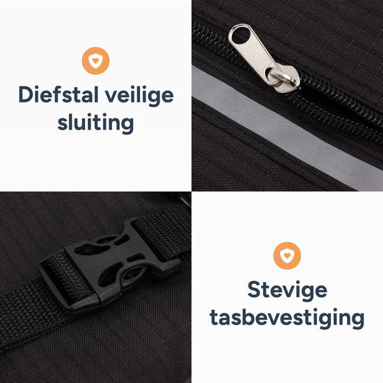 Alyze Rollstuhltasche mit Reflexionsstreifen - Wasserdicht -Große Aufbewahrungstasche - Geeignet für Rollstuhl, Scooter & Rollator - schwarz - Rollstuhlzubehör