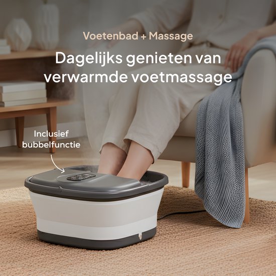 Brixy Fußbad - Manuelle Massagerollen - Heizt bis zu 45°C - Fußmassagegerät - Fußbad mit Massage - Schwarz