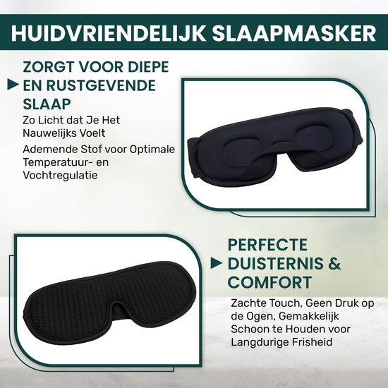 Novalance - Luxus Schlafmaske - 3D Ergonomisch - 100% Verdunkelung - Memory Schaumstoff - Schlafmaske - Augenmaske