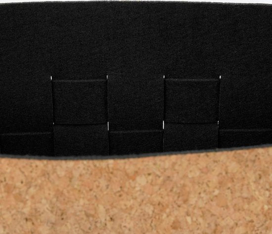 Mica Decorations Aufbewahrungskorb - 3er-Set - L40 x B30 x H30 cm - Kork/Filz - Schwarz