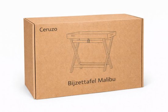 Ceruzo Beistelltisch Malibu - klappbar - Tablett - 50 cm - Paulownia Holz