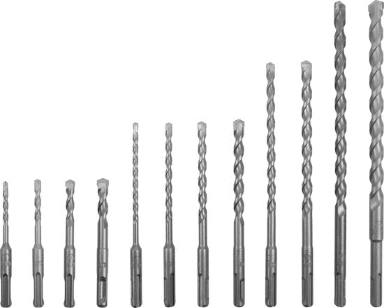 VONROC Bohr- und Meißelsatz SDS-Plus - 17-teilig - Universal - Koffer inkl. Bohrer, Spitz- und Flachmeißel