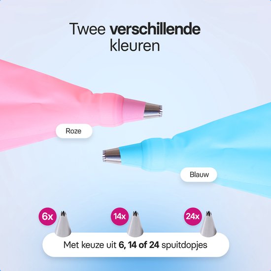 Spritzbeutel mit Tüllen | wiederverwendbar | 24 Tüllen | blau