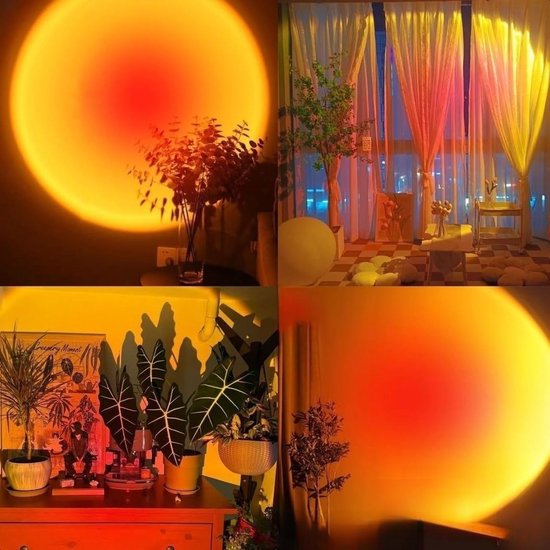 Sunset Lamp - inkl. App und Fernbedienung - Tiktok Projektionslampe - Stimmungsprojektor - Beleuchtung - 16 Farben - Luft
