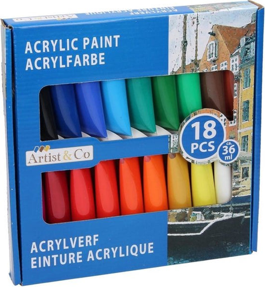 18-teiliges Acrylfarben-Set