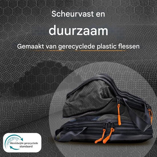 LOONARA Packwürfel - mit Kompression für Koffer und Rucksack - inkl. Packsack - Schwarz