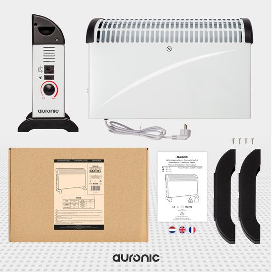 Auronic Elektrokonvektor - 750/1250/2000 Watt - mit Gebläse - Heizung - Heizlüfter - Weiß