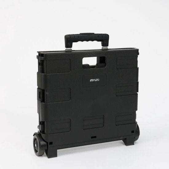 Ceruzo Einkaufswagen mit klappbarer Kiste - 30 Liter mit 2 Rädern- klappbar- Einkaufskiste-Schwarz