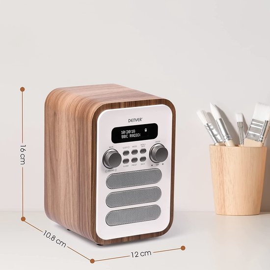 Denver DAB-Radio - Retro-Radio - Bluetooth - DAB+/ FM-Radio - DAB48W