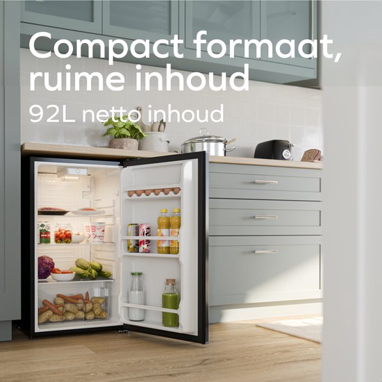 KitchenBrothers Kühlschrank - 92L - Tischmodell - Eisfach - Frigo - Freistehend - Schwarz