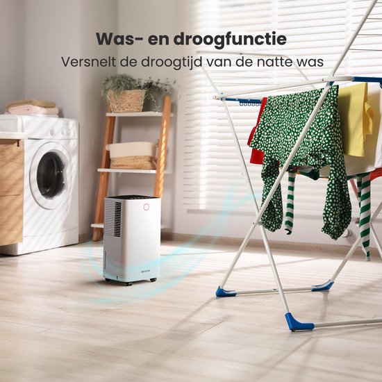Auronic Luftentfeuchter - Compact Series - 10 l pro Tag - Waschtrockenfunktion - Schlafzimmer, Bad und Wohnzimmer - Weiß