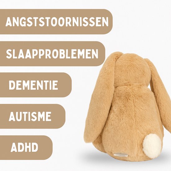 Beschwertes Plüschtier 2Kg - beschwertes Plüschtier - Coco Rabbit - beschwertes Plüschtier - sensorisches Spielzeug - für Kinder und Erwachsene - braun - mit Canvas Aufbewahrungstasche