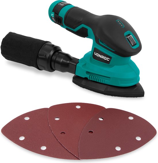 VONROC Akku-Schleifer 12V - Inkl. Akku, USB-Kabel und Schleifpapier