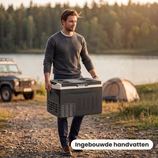 Auronic Electric Cool Box - Kompressor - 30L - 12V und 240 Volt - Campingkühlschrank - Frigobox Auto - Grün